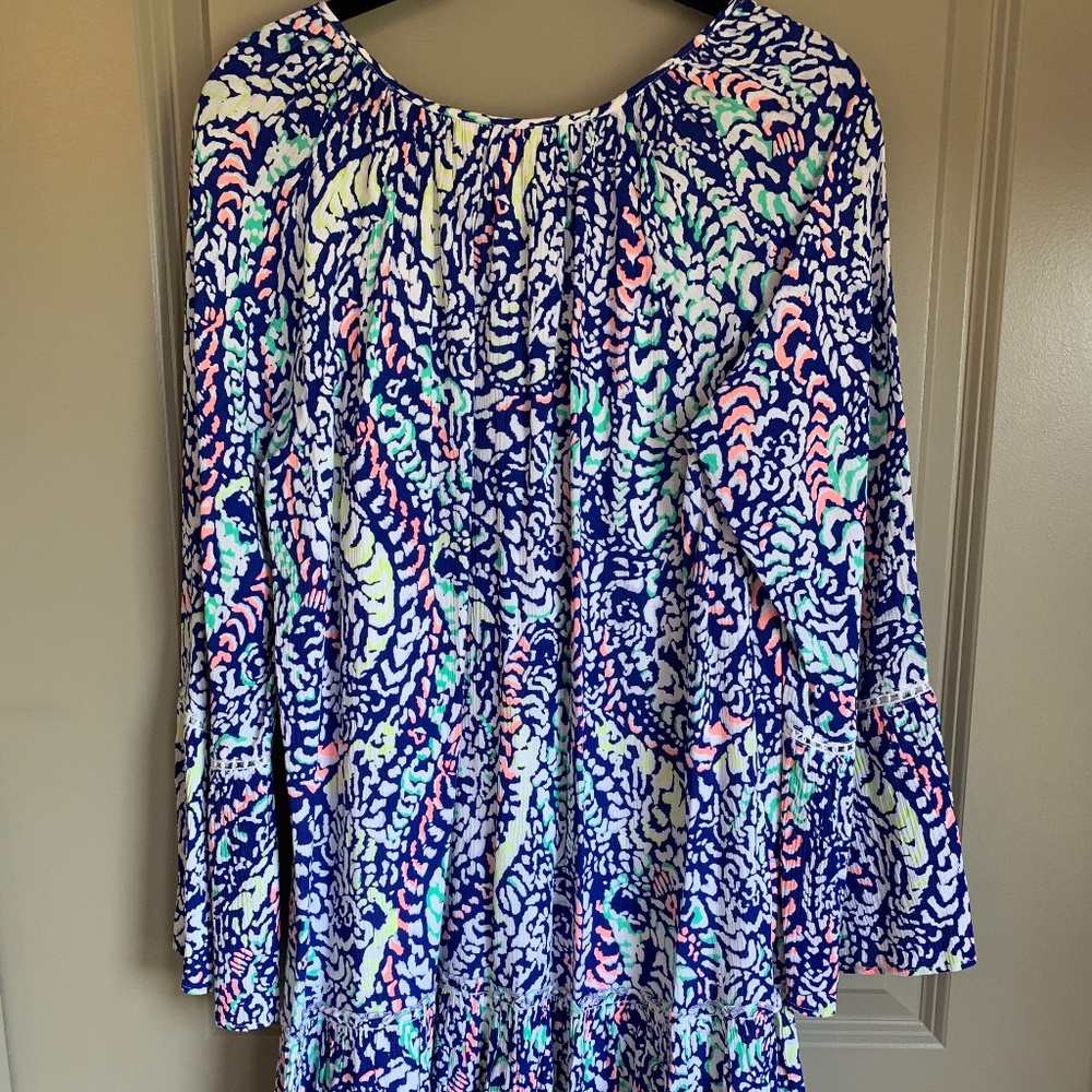 Lily Pulitzer Royal Pom Pom Drop Waist Dress